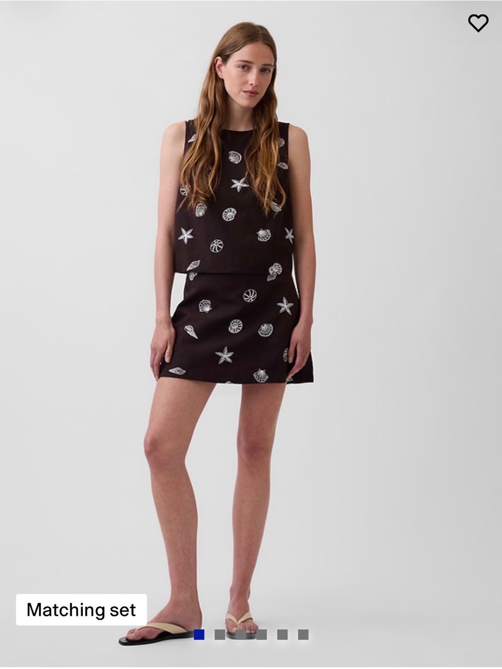 GAP Brown Sea Shell-Print Set (top & skort included)